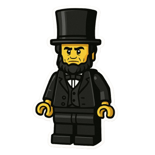 ABE LINCOLN LEGO STICKER