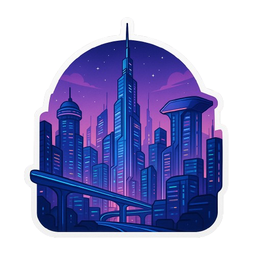 FUTURISTIC CITY STICKER