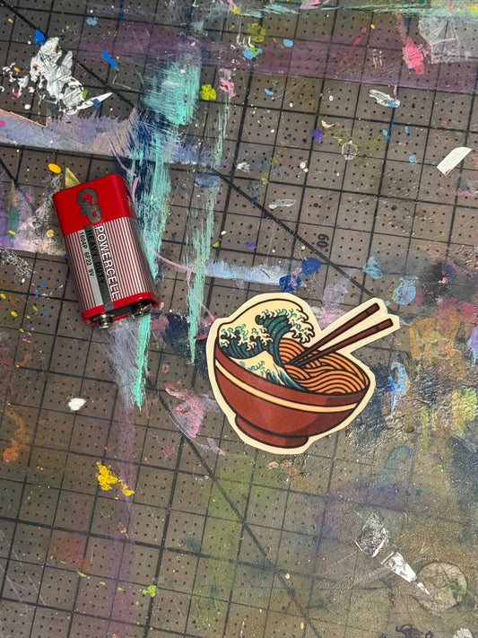 RAMEN NOODLES WITH WAVE STICKER