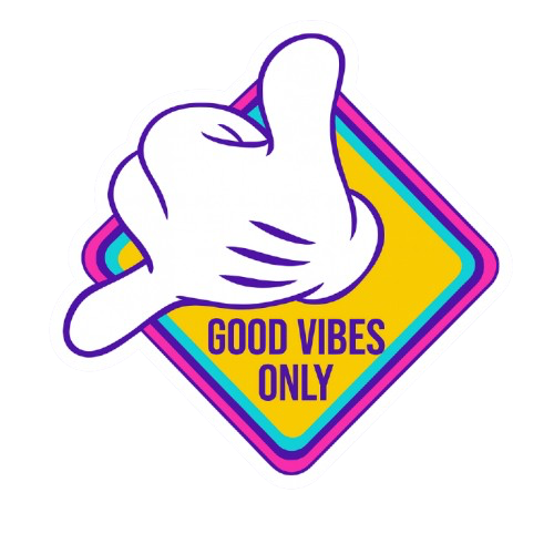 "GOOD VIBES ONLY" MICKEY HAND STICKER