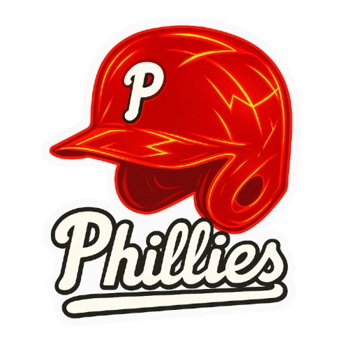 RED ELECTRIC PHILLIES HELMET STICKER