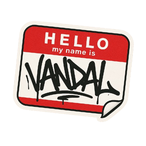 HELLO MY NAME IS VANDAL STICKER