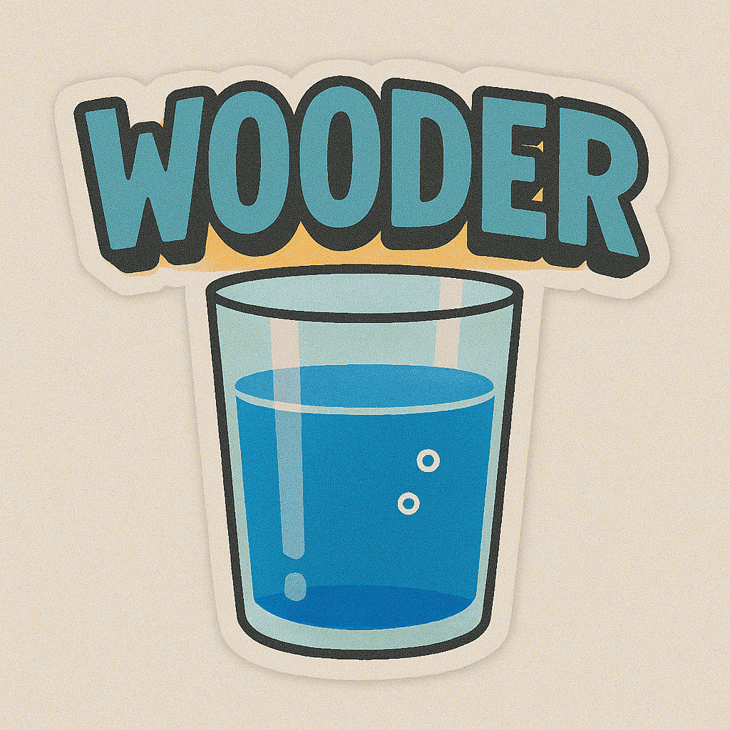 CUP OF "WOODER" STICKER