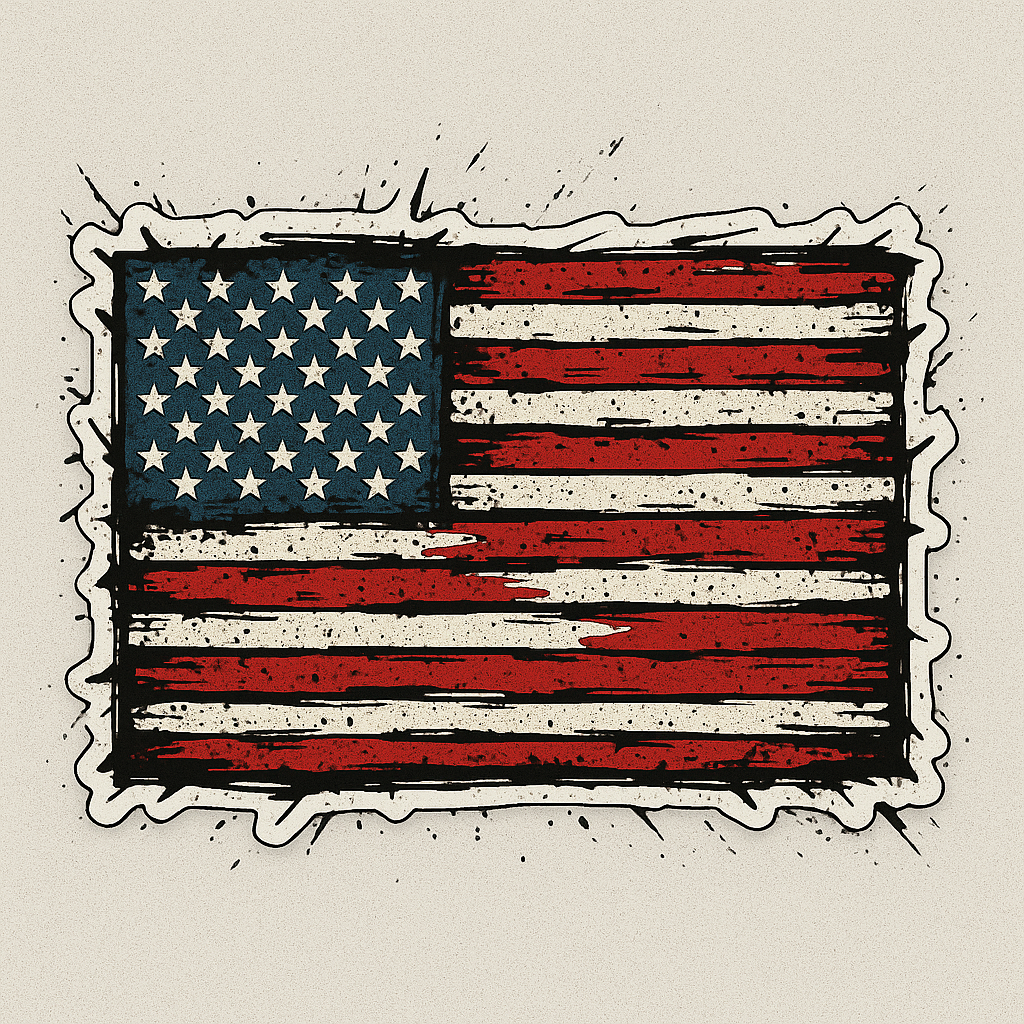 PUNK ROCK AMERICAN FLAG STICKER