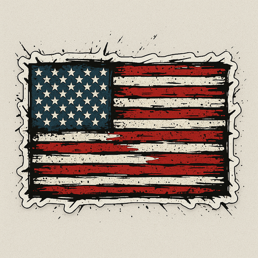 PUNK ROCK AMERICAN FLAG STICKER