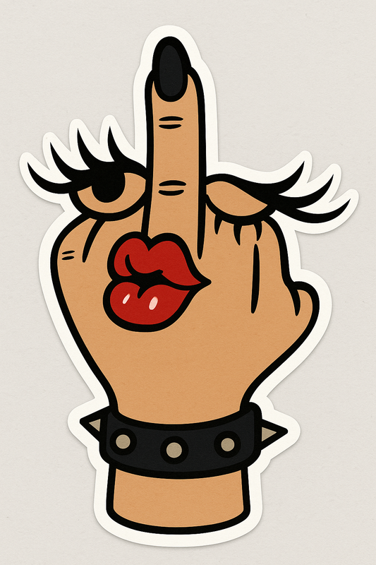 PUNK ROCK MIDDLE FINGER STICKER