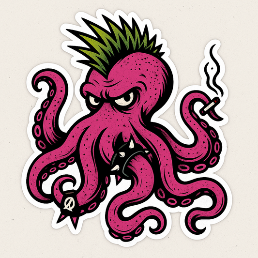 PUNK ROCK OCTOPUS STICKER