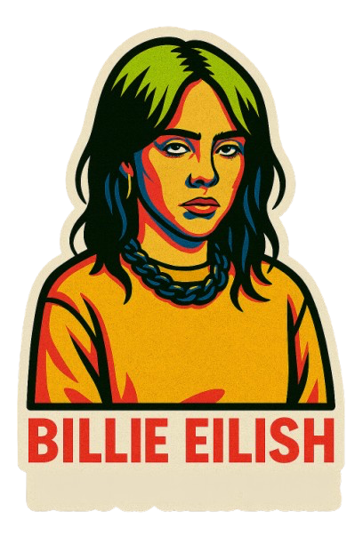 BILLIE EILISH (RED BORDER) STICKER