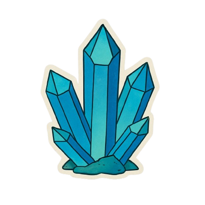 BLUE/GREEN CRYSTALS STICKER