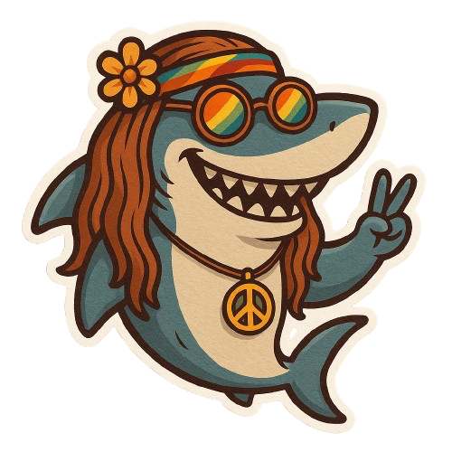 HIPPIE SHARK STICKER