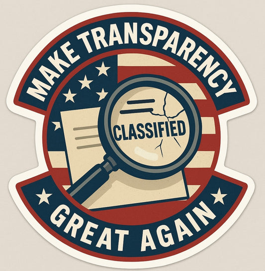 MAKE TRANSPARENCY GREAT AGAIN STICKER