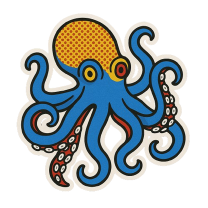 POP ART OCTOPUS STICKER