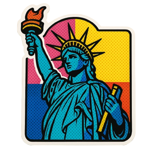 POP ART LIBERTY BELL STICKER