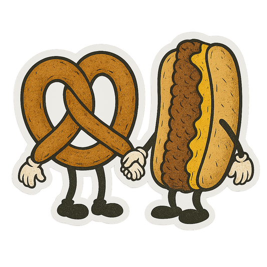 PHILLY PRETZEL & CHEESESTEAK HOLDING HANDS STICKER