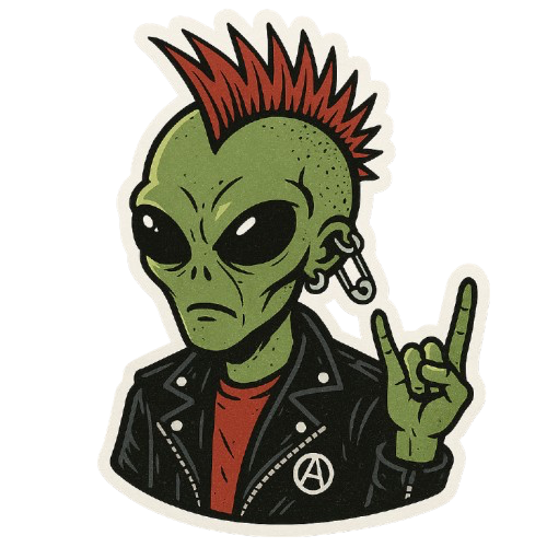 PUNK ROCK ALIEN STICKER