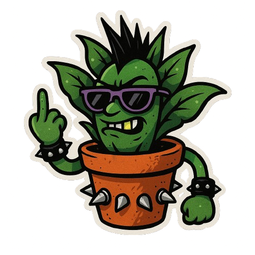 PUNK ROCK POTTED PLANT STICKER