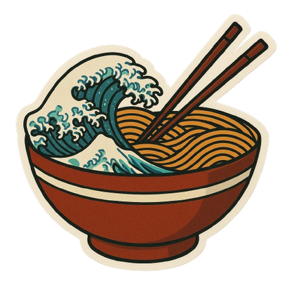 RAMEN NOODLES WITH WAVE STICKER