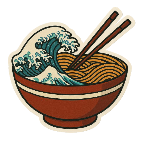 RAMEN NOODLES WITH WAVE STICKER