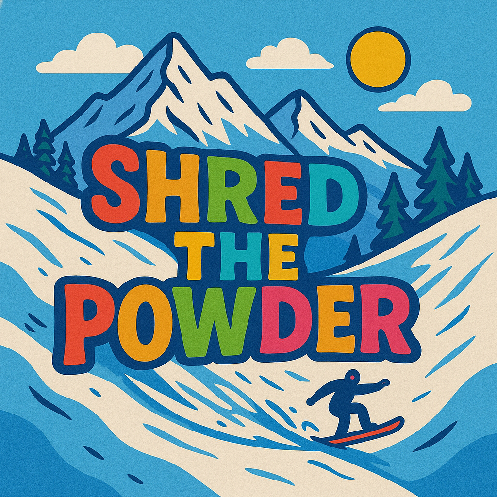 "SHRED THE POWDER" STICKER