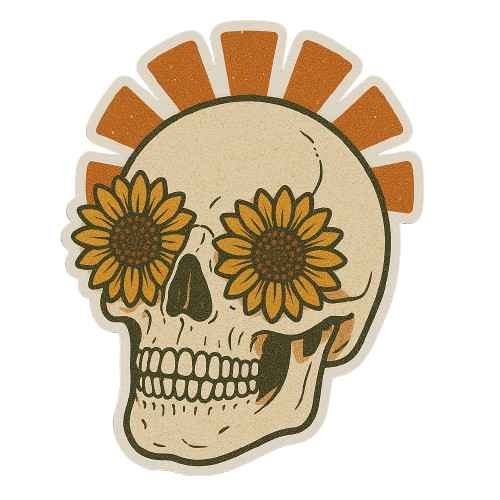 SUNFLOWER SKULL STICKER