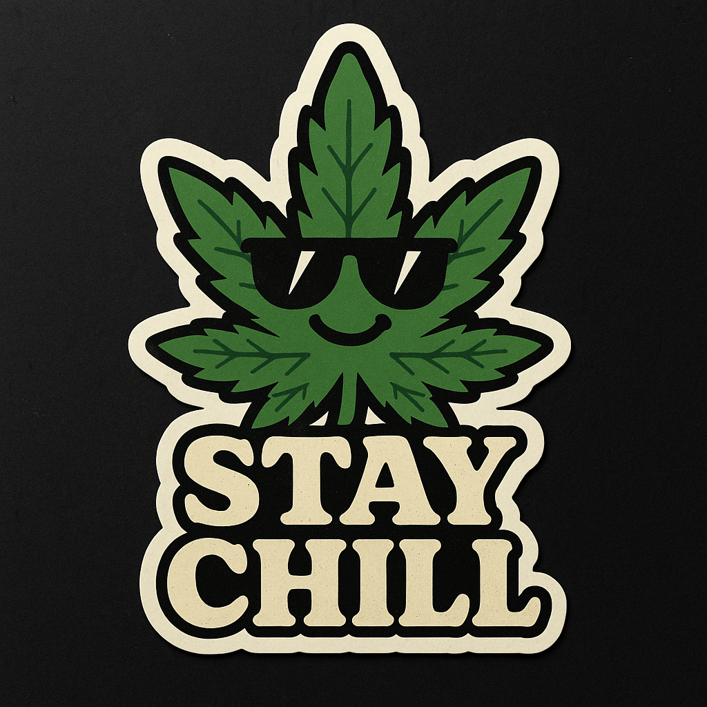 STAY CHILL WEED PLANT STICKER