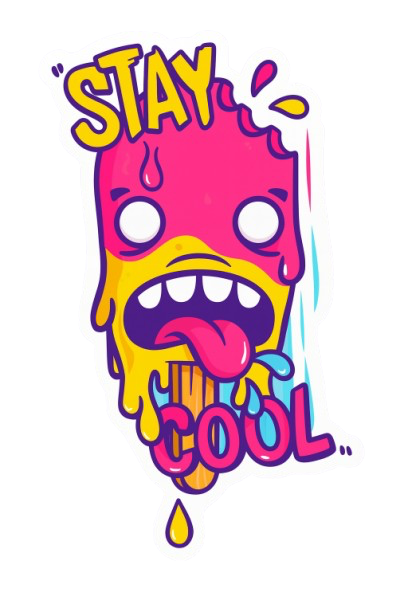 "STAY COOL" STICKER